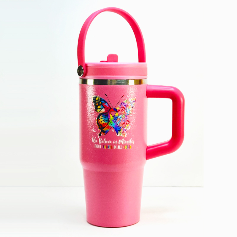 3367 cancer pink with butterfly 20oz