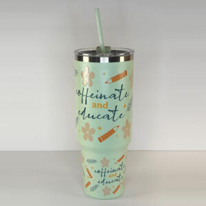 3045 light green teacher tumbler 40oz