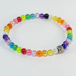 3102 colorful rainbowbeadswithmetalspacer 6mm