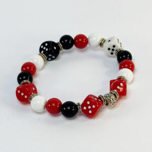 3106 bracelet dice redwhiteblack beads 10 mm