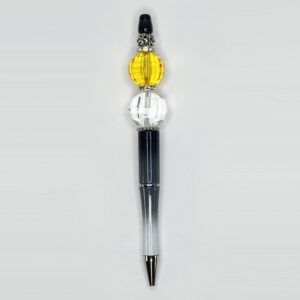 Black & Amber Crystal Beaded Pen