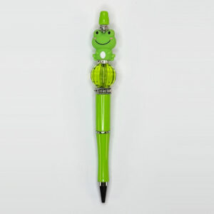 Frog - Green Pen with Green Acrylic Crystal Bead Character Pen