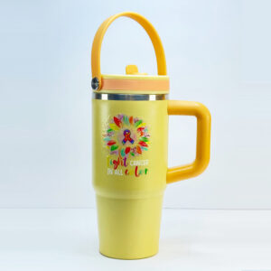 3375 cancer yellow with flowers 20oz