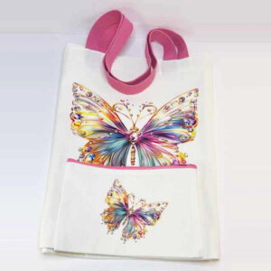 3521 pastel color butterfly tote pouch