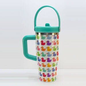 3791 white multicolor ducks 20oz tumbler
