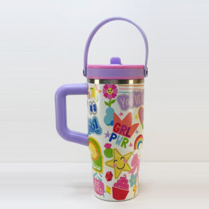 3796 white powergirl goodvibes 20oz tumbler