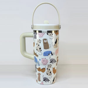 3798 white dogs 20oz tumbler