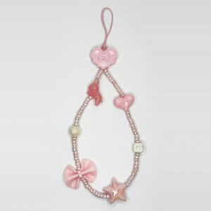 3989 pink white charms with pink beads