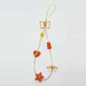 4013 orange charms iridescent beads