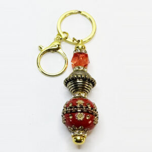4121 keychain gold with red gold metal bead