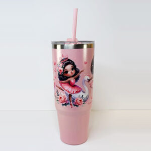 4159 pink ballerina 30oz tumbler front