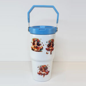 4166 white flower girl 20oz tumbler back