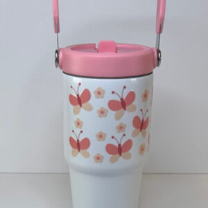 4172 white butterflies 20oz tumbler