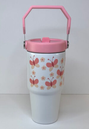 4172 white butterflies 20oz tumbler