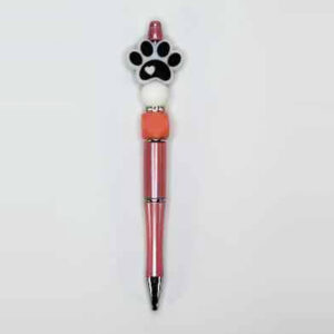Black white paw print -white, peach pen