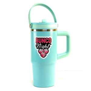 Blue Bunko Night with Pink & White Decal 20 oz Tumbler