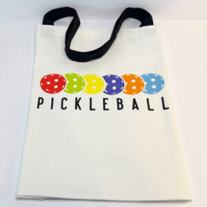colored balls pickleball print tote